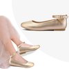 K KomForme Girl's Ballerina Flat Ankle Strap Dress Ballet Flat Shoes (Toddler/Little Kid/Big Kid) for Wedding Party School