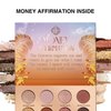 SELESTIA BEAUTY Makeup Eyeshadow Palette Money Mantra - 12 Blendable Shades with Matte, Satin, Shimmer and Glitter Finishes - High Pigmented Eye Shadow Palette, 0.47 oz