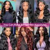 LAPONDAI 30 Inch Body Wave Lace Front Wigs Human Hair Pre Plucked 180% Density 13x4 Transparent HD Lace Front Wigs Glueless Frontal Wigs with Baby Hair Natural Black Human Hair Wig