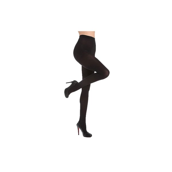 Hue Women's Super Opaque Tights with Control Top, Black, 2
