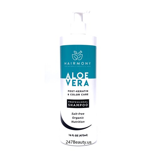 Hairmony Aloe Vera Professional Post-Keratin Color Care Hair Shampoo - Champu Aloe Vera post-keratina para el cabello (16 oz)