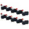 HiLetgo 10pcs Micro Limit Switch KW12-3 AC 250V 5A SPDT 1NO 1NC Micro Switch Normally Open Close Limit Switch with Roller Lever Arm Black
