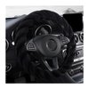 AICEL Furry Car Steering Wheel Cover, 15 inch Automotive Fluffy Soft Breathable Warm Non-Slip Vehicle Steering Wheel Protector Interior Decoration for Man Women Girl, Universal for Truck SUV