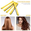 96 Pieces Hair Perm Rods, Cold Wave Rods Plastic Perming Rods Heatless Curlers Rollers with 2 Steel Pintail Comb Rat Tail Comb for Hairdressing Styling Tools (Yellow,0.28 Inch/ 0.7 cm)