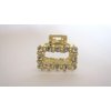 Generic Small mini gold metal crystal square hair claw clip
