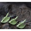 QualyQualy Bladed Jig Heads Swimbait Jig Head with Willow Blade 3D Eyes Fish Head Underspin Fishing Jigs Weighted Spin Head Jig Heads for Bass Trout Walleye Crappie 1/8oz