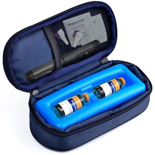 Cruxer Insulin Cooler Travel Case,Diabetes Carrying Bag for Supplies Keep Medicine Cool while Traveling,Insulin Vial Protector Cooling kit for Storage,Mini Insulated Pack with Protective Ice Brick