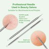 Pimple Popper Tool Kit,Blackhead Remover Tool 5 Pcs Blackhead Extractor Tool for Face Comedone Zit Acne Whitehead Blemish, Stainless Steel Extraction Tools Set