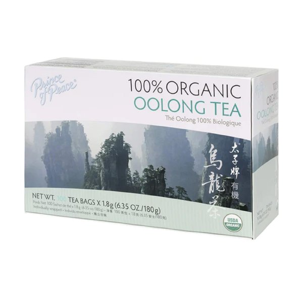 Prince of Peace Organic Oolong Tea, 100 Tea Bags – 100% Organic Black Tea – Unsweetened Black Tea – Lower Caffeine Alternative to Coffee – Herbal Health Benefits