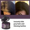 Style Edit Root Touch Up Concealer Powder for Black Hair | Gray Hair Coverage | Mineral-Infused Binding Hairline Powder with Free Mini Brush