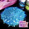 LEOBRO Holographic Chunky Glitter, 15 Colors Craft Glitter for Resin, with 5PCS Mixing Spoon, Cosmetic Glitter for Nail Body Eye Face, Resin Glitter Flakes Sequins for Tumbler Jewelry Crafts Making
