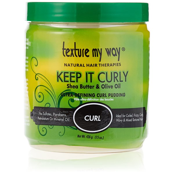 Texture My Way Natural Hair Therapies Keep It Curly Ultra-Defining Hair Curl Pudding, Ideal for Coiled, Frizzy, Curly Hair, 15 oz