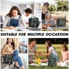 VLM Lunch Bags for Women,Leakproof Insulated Floral Lunch Box with Adjustable Shoulder Strap Reusable Zipper Cooler Tote Bag for Work,Picnic,Camping