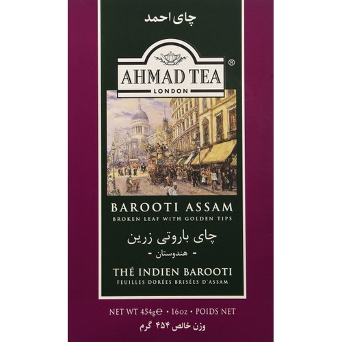 Ahmad Tea Black Tea, Barooti Assam Loose leaf, 454g - Caffeinated & Sugar-Free