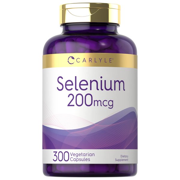 Carlyle Yeast Free Selenium Supplement | 200mcg | 300 Capsules | Vegetarian, Non-GMO, and Gluten Free Mineral Formula | L-Selenomethionine | Value Size