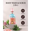 VEILMENT NATURAL HIMALAYA PINK SALT SPA 2-in1 BODY WASH & BODY SCRUB(13.53fl.oz) - Natural Exfoliating Salt Scrub for Deep Cleansing - Exfoliate & Moisturize Skin Polishes