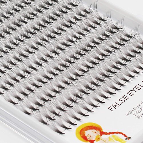 Dedila Thickness 0.07mm D Curl -14D Premade Fans Eye Lashes Extensions Long Stem Natural Long Soft and Light Individual False Eyelashes Makeup Cluster Lashes 10-18mm Available (16MM)