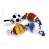 Plush and Rope 8" Dog Toy Sports Ball Squeaker Choose Your Favorite or Set of 4 (8 Inch Soccer Ball)