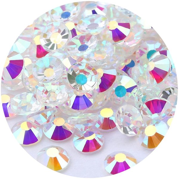 3000 Pieces SS6 2mm Flatback Rhinestones Clear Glasses Round Gems AB Crystals for Nail Art DIY Crafts Clothes Glitter Stones （Transparent White）
