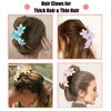 GAFATORY 4PCS Flower Hair Clips Cute Flower Claw Clips for Women Non-Slip Hawaiian Flower Hair Clips for Thick Hair Hibiscus Hair Clip Plumeria Hair Clip Strong Hold Beach Essentials Hair Accessories