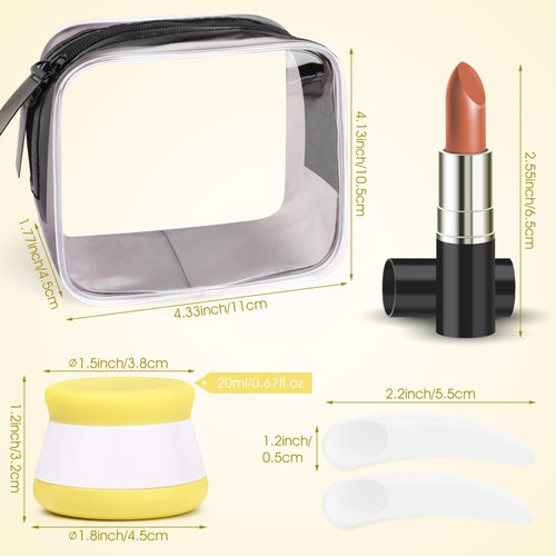 INSFIT Travel Containers for Toiletries, TSA Approved Silicone Cream Jars, Travel Size Containers with Lids, 4PCS BPA Free Leakproof Travel Accessories for Liquid Lotion with Labels Mini Spatulas