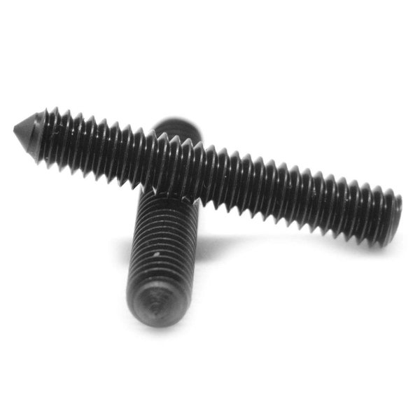 1/4"-20 x 1/2" Coarse Thread Socket Set Screw Cone Point Alloy Steel Black Oxide Pk 25