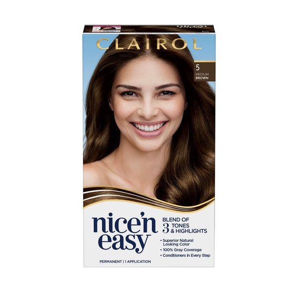 Clairol Nice'n Easy Permanent hair Color 5 Medium Brown