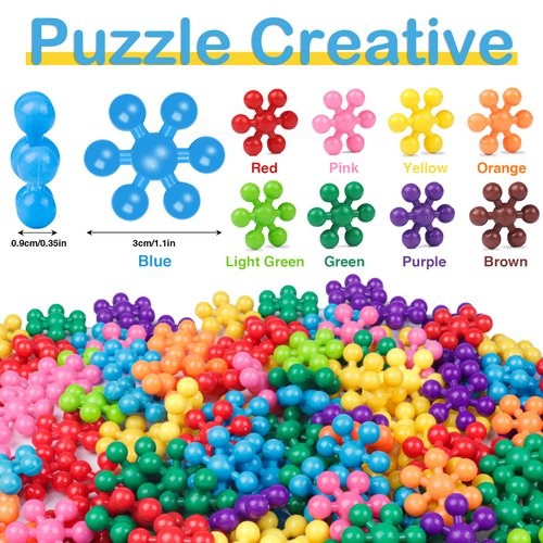 NEOACT 200PCS Building Blocks Kids Educational Building Toys Interlocking Plastic Connect Block Manipulatives for Preschool Kids Aged 3+, Creativity Kids Toys Classroom Kindergarten Toys