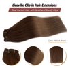 Clip in Hair Extensions Human Hair, Short Straight Medium Brown Clip in Extensions Double Weft 70grams 7pcs Clip ins Real Hair Extensions for Thin Hair 2-3 Sets for Full Head