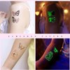 Ooopsiun Luminous Butterfly Temporary Tattoos for Girls - 12 Sheets Glow in The Dark Butterfly Stickers Party Favors Decorations for Kids Girls