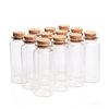 Danmu 30ml 1.18" x 2.75" Mini/ Tiny Glass Jars with Wood Cork Stoppers, Wishing/ Message Bottle for Halloween Decorations, Wedding/ Baby Shower Favors(12Pcs)