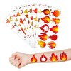 106 PCS Fire Campfire Temporary Tattoos Birthday Party Decorations Supplies Favors Fake Flame Firefighter Bonfire 3D Camping Foil Fire Fireman Decor Stickers Boys Girls Gift School Prizes Rewards