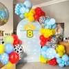 Toy Inspired Story Balloons,12 Inchs Yellow Light Blue Clouds White Cow Print Balloons for Kids Boys Toy Birthday Cartoon Story Farm Theme Baby Shower House Party Decorations