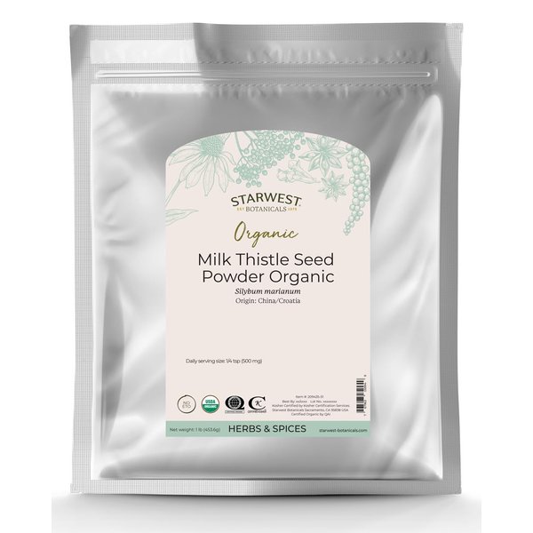 Starwest Botanicals Organic Milk Thistle Seed Powder, 1 Pound