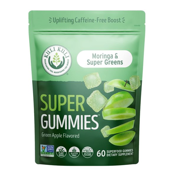 Kuli Kuli Super Energy Gummies - Energy Supplements with Moringa, Caffeine-Free Natural Energy Booster - 60 Non-GMO, Gluten-Free Moringa Gummies