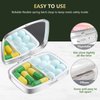 Nipichsha Pill Box, Small Pill Case for Purse & Pocket, Cute Medicine Organizer Travel Pillbox, Portable Pill Container Holder to Hold Vitamins, Medication, Fish Oil and Supplement, Pink Marble