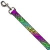 Dog Leash Animal Skins Rainbow Black 4 Feet Long 0.5 Inch Wide