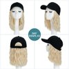 Hairro Cap with Hair Attached For Women Wig Hat with Hair Short Bob style Synthetic Wavy Curly Adjustable Ball Cap Wiggy Hair Extensions 8" 180g #613 Bleach Blonde