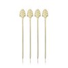 Viski Gold Art Deco Cocktail Picks, Stainless Steel Cocktail Picks for Drinks, Garnish Picks, Cocktail Skewers, Barware Accessories, 5in, Set of 4
