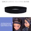 adorisla Adjustable Elastic Bands and Brush Set Lace Melting Band Melt Straps Lace Frontal Wig Wrap Strips for Wigs and Hair Brush Set Edge Brush and Comb for Edge Control Wig Purple