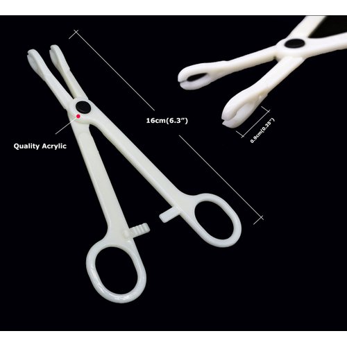 Piercing Clamps 8pcs Disposable Piercing Forceps Clamp Slotted Navel Forceps Piercing Pliers,Suitable for ear, navel, lips, tongue, nose and other body parts piercing tools(TN017-8PCS)