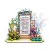 Hands Craft DIY Miniature Dollhouse Kit | 3D Model Craft Kit | Pre Cut Pieces | LED Lights | 1:24 Scale | Adult Teen | Garden Entrance (DGM02)