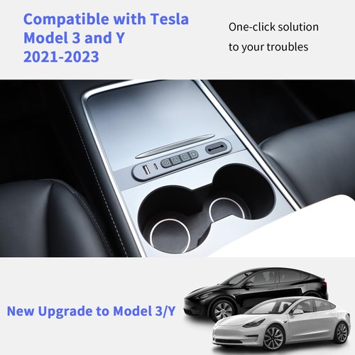 Toysructin Tesla Smart Physical Buttons with USB Hub, Tesla Model Y/3 Center Console Controller Keys, Physical Shortcut Key Button Docking Station for Tesla Model Y/3 2021-2023