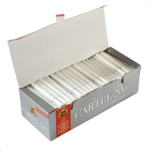 Cartel Carbon Filtered White Cigarette Tubes - 200 Count, 84mm