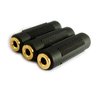 3.5mm Stereo Jack to 3.5mm Stereo Jack Female to Female Adapter Connector Gold Plated (3 Pack)