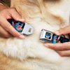 Buckle-Down Seatbelt Buckle Dog Collar - Stitch Snacking Poses Black/Blue - 1" Wide - Fits 11-17" Neck - Medium