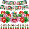 Christmas Birthday Party Supplies, Kawaii Theme Party Decorations Include Birthday Banner Cake Toppers Balloons for Girls and Boys Baby Show