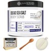 pureSCRUBS Premium Unscented Body Scrub Set - Large 16oz Dead Sea Salt Body Scrub With Infused Essential Oils & Nutrients, Includes Wooden Spoon, Loofah & Oatmeal Exfoliating Bar Soap