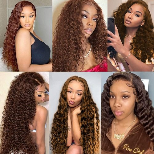 Dark Brown Bundles Human Hair Color #4 Deep Wave Bundles Brazilian Grade 8A Virgin Human Hair 1 Bundle 32 Inch Chocolate Brown Deep Wave Human Hair Bundles No Tangle
