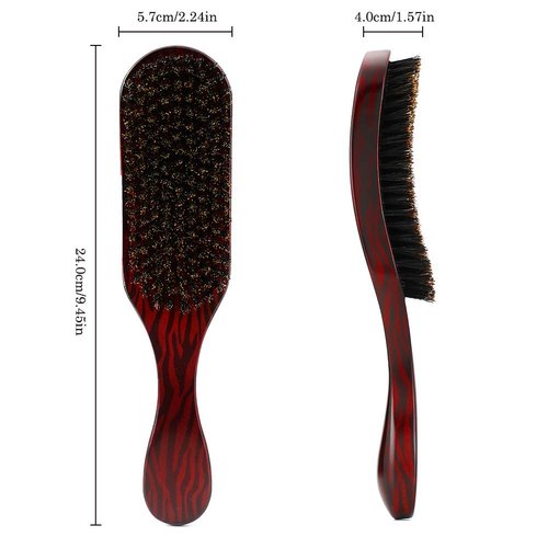 Haosie Soft Wave Hair Brush, Wood Handle Paddle Hair Brush, Natural Smoothing Hair Brush For Men & Women Fine Thin Hair
